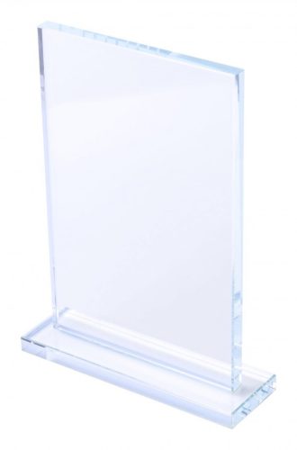 Téglalap üvegdíj 19 cm - gravírozva