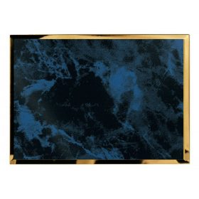 Plakett - kék márvány  - 10x15 cm - gravírozva