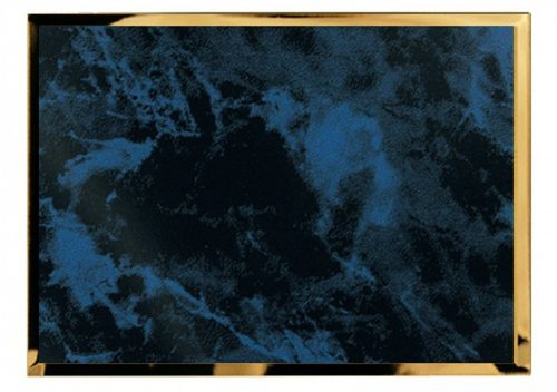 Plakett - kék márvány  - 10x15 cm - gravírozva