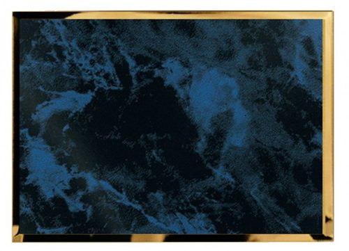 Plakett - kék márvány  - 13x18 cm - gravírozva