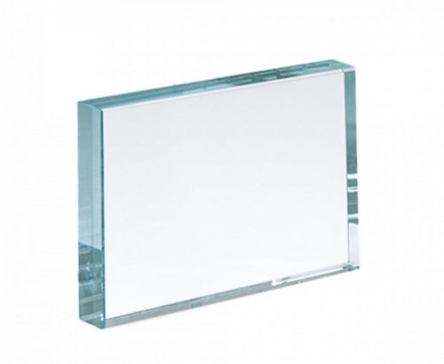Téglalap üvegdíj 18 x 13 cm - gravírozva
