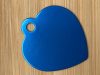 Kutyabiléta: szív alakú - kék - gravírozva