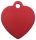 Kutyabiléta: szív alakú - piros - gravírozva