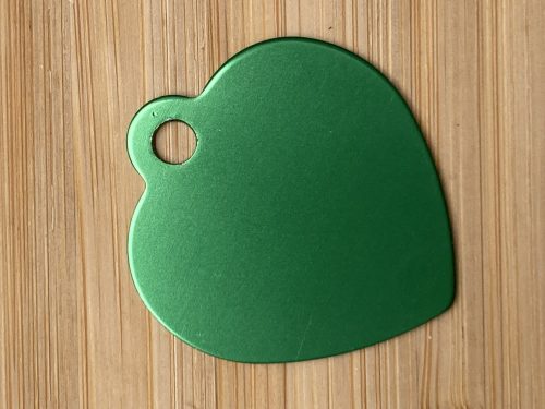 Kutyabiléta: szív alakú - zöld